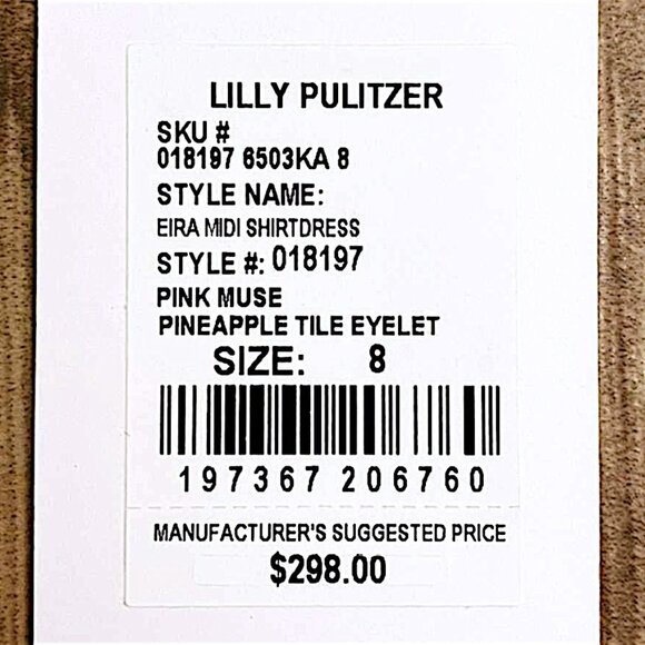 Lilly Pulitzer Eira Midi Shirtdress in Pink Muse/Pineapple Eyelet NWT - Size 8 - Picture 7 of 8